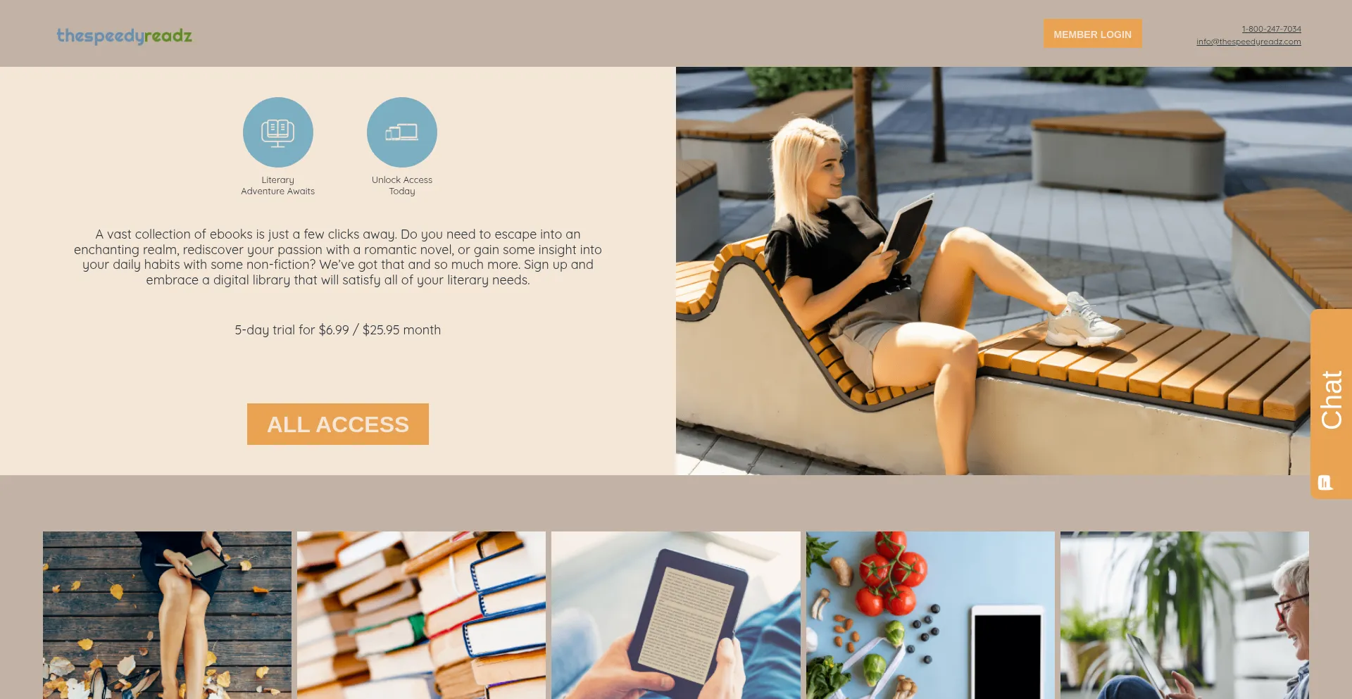 Website screenshot of Thespeedyreadz.com