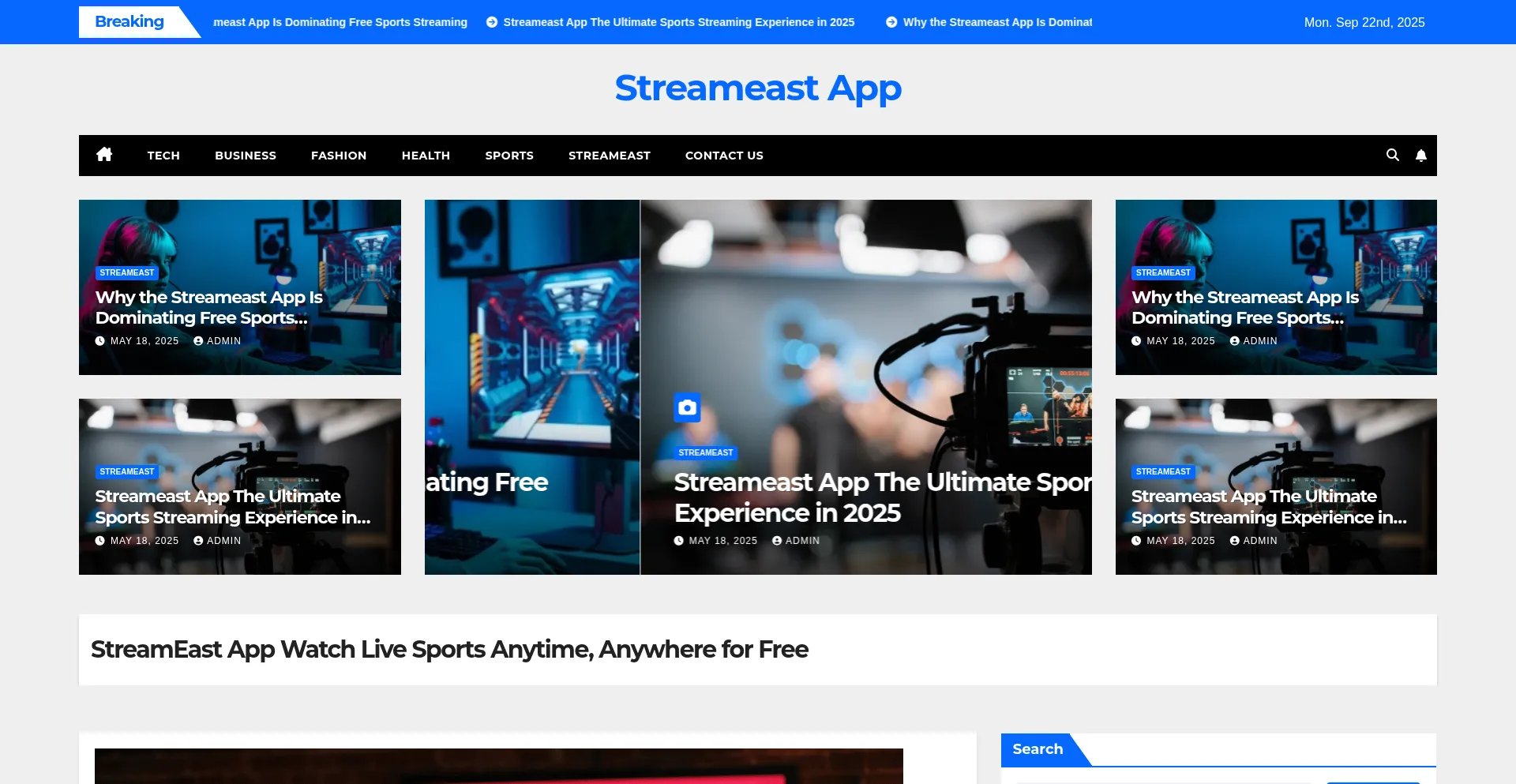Thestreameastapp.blog Screenshot