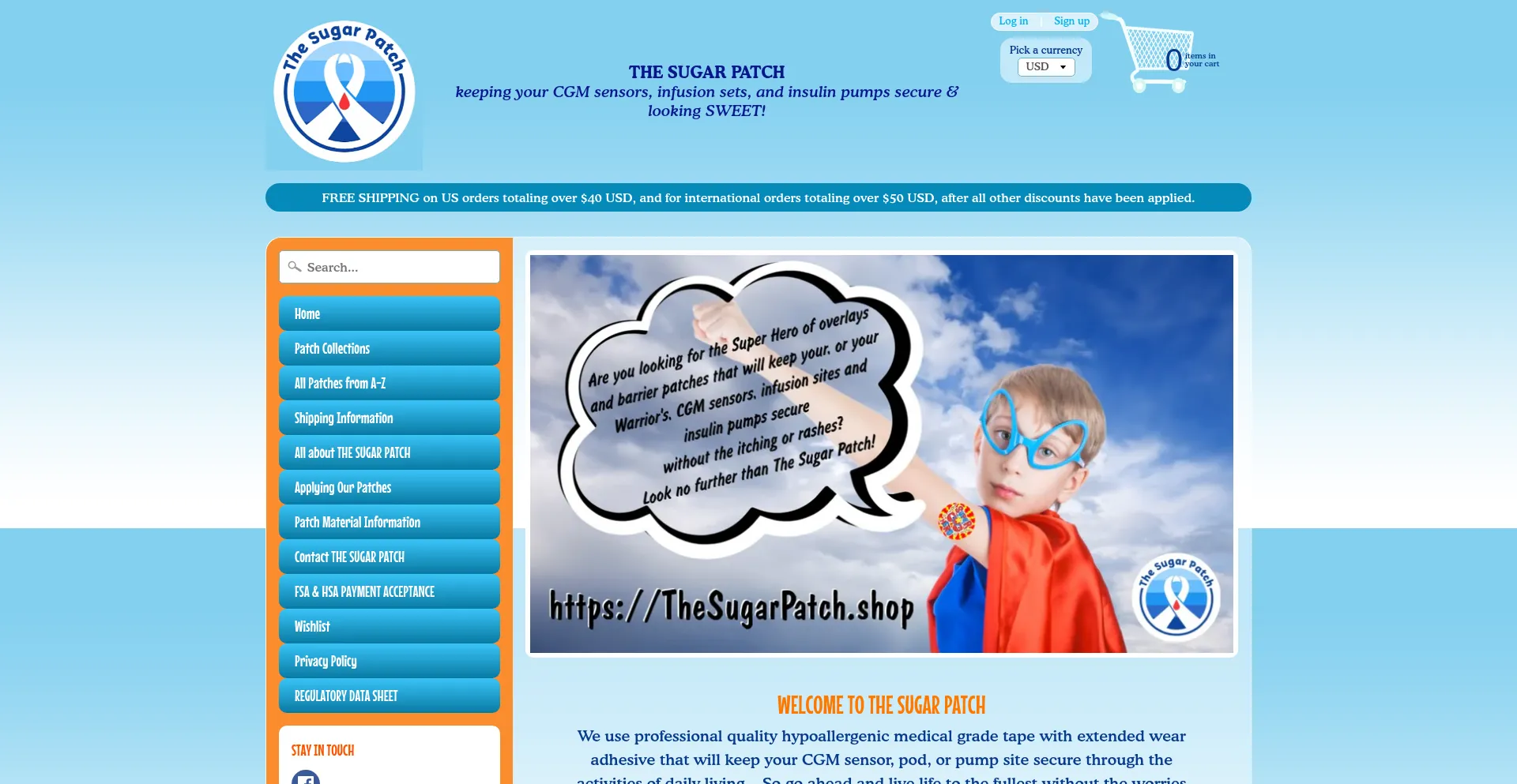 Website screenshot of Thesugarpatch.shop