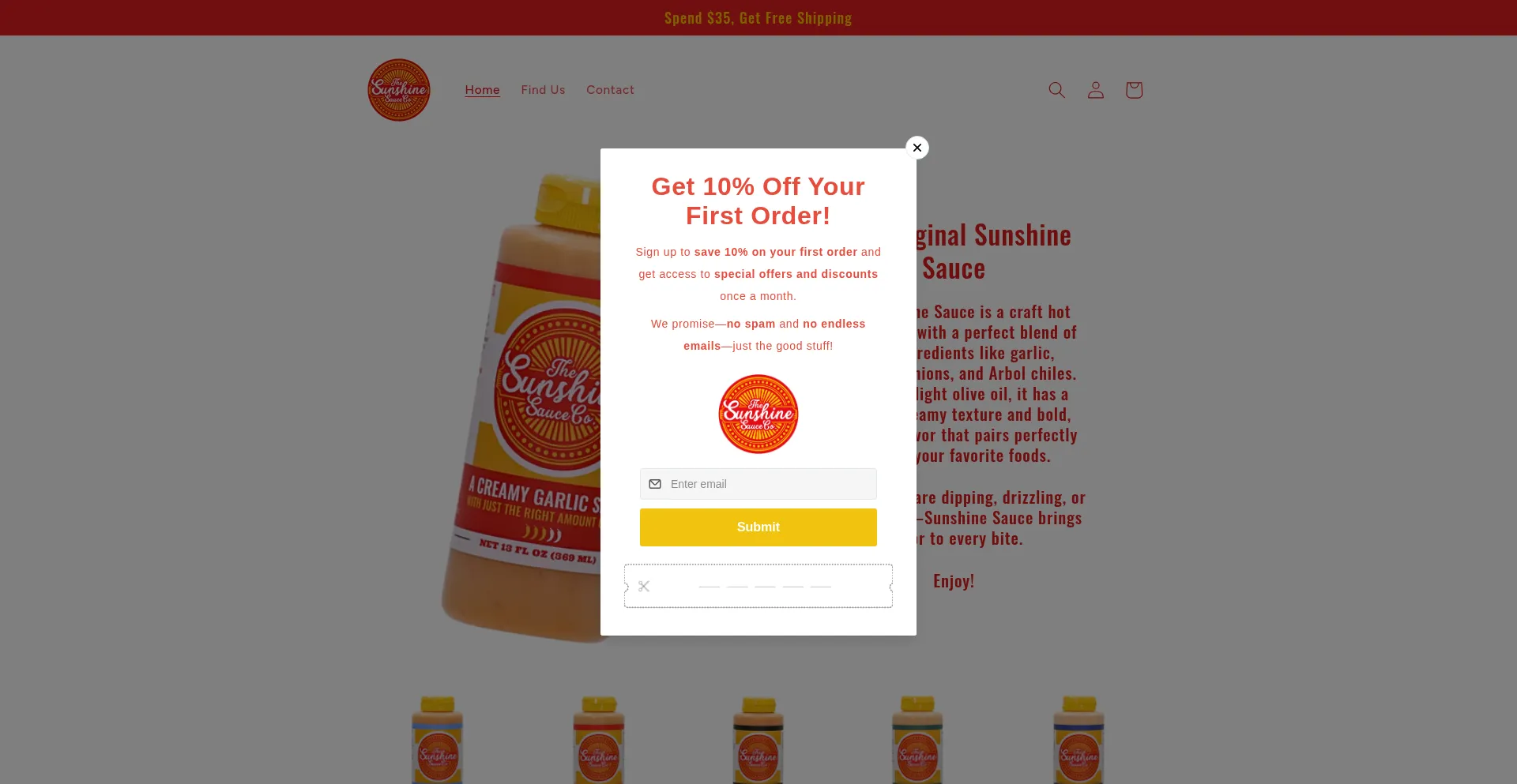 Thesunshinesauce.com Screenshot