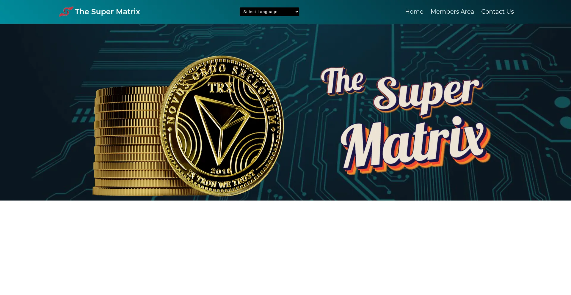 Website screenshot of Thesupermatrix.com