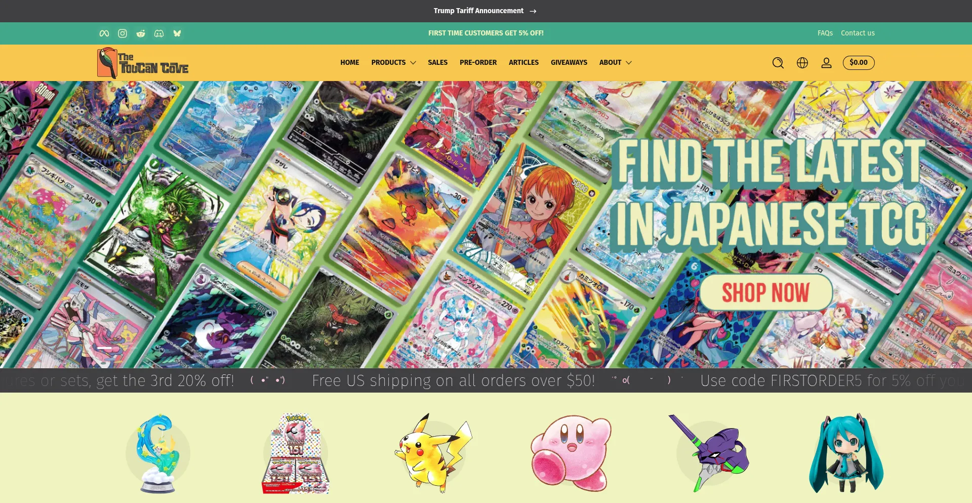 Website screenshot of Thetoucancove.com