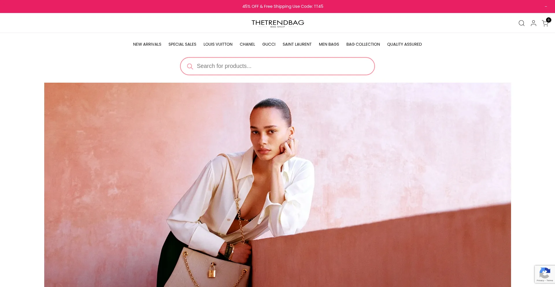 Website screenshot of Thetrendbag.com