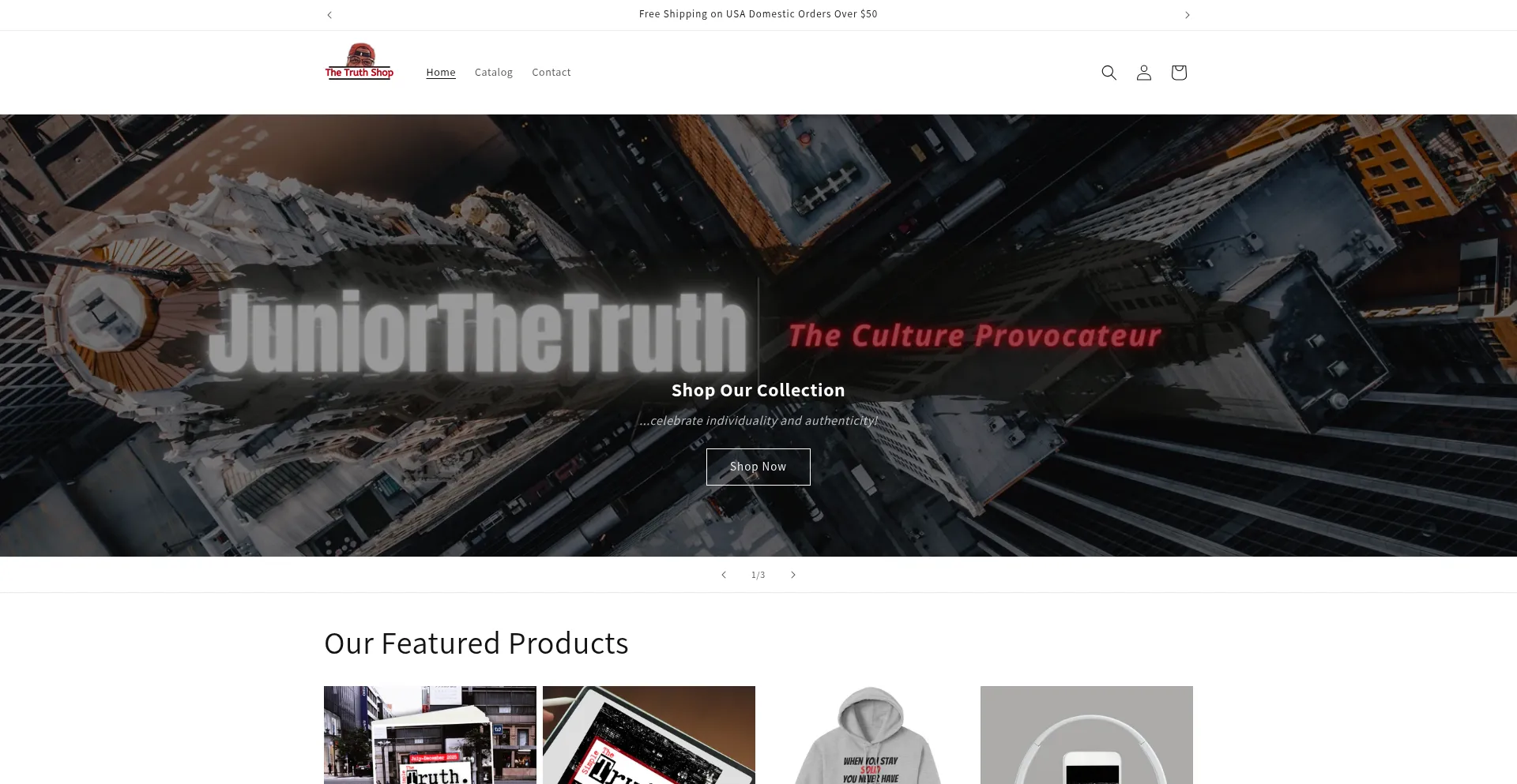Website screenshot of Thetruthshop.com