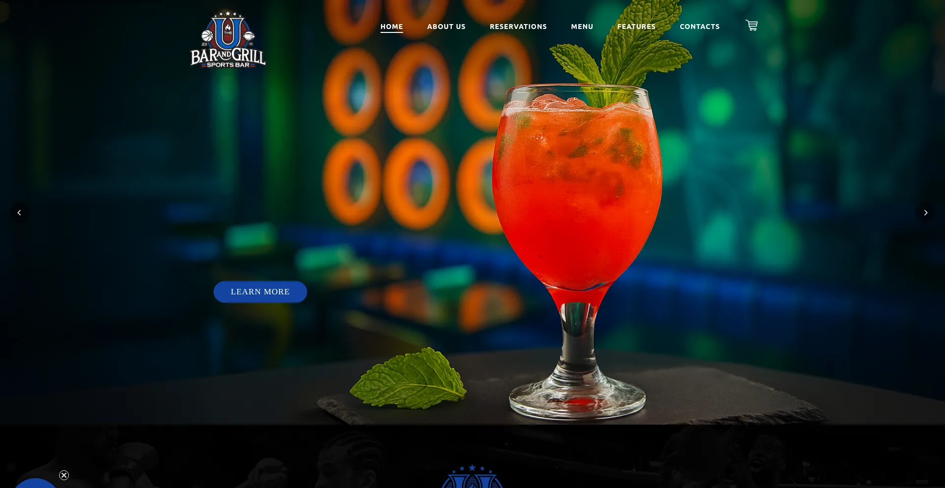 Website screenshot of Theubarandgrill.com