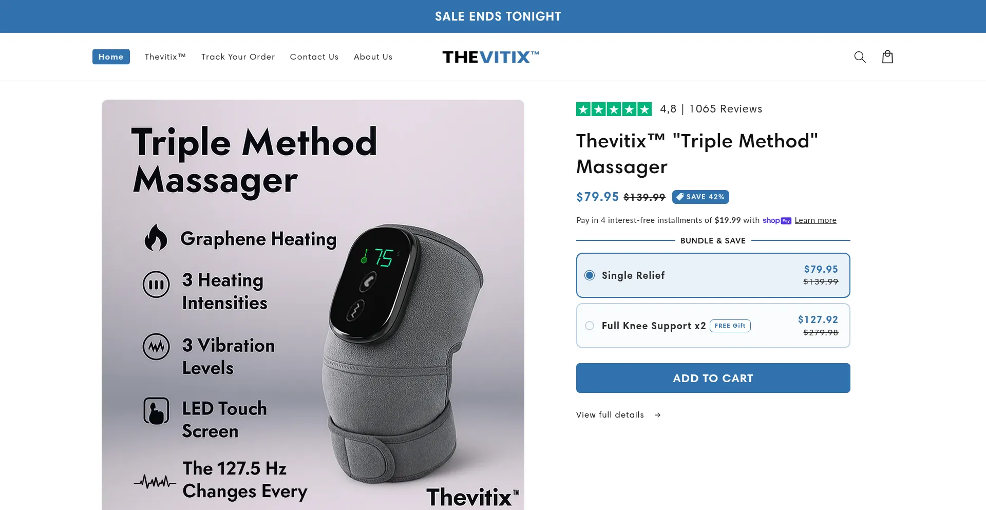 Website screenshot of Thevitix.com