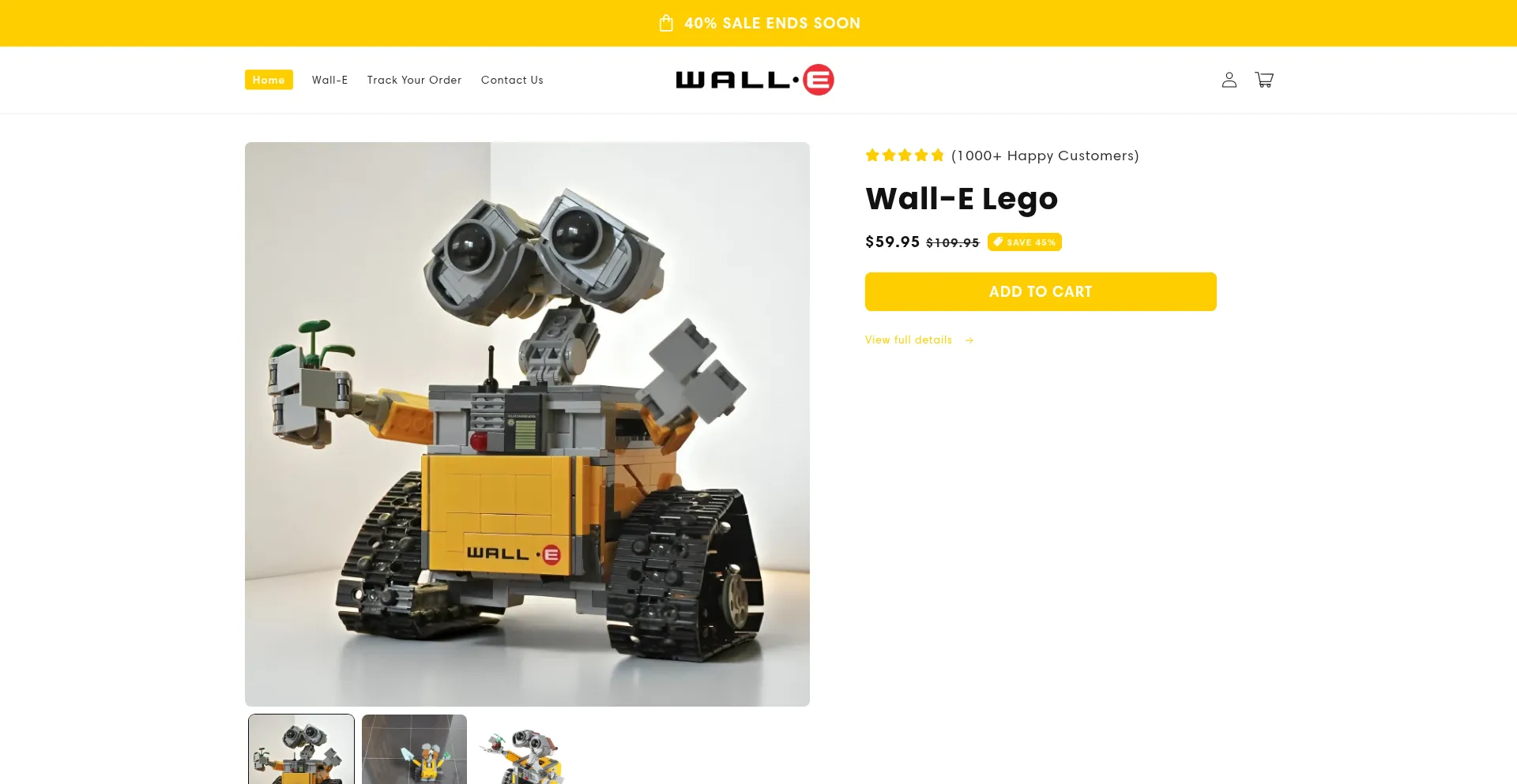 Website screenshot of Thewallebot.com