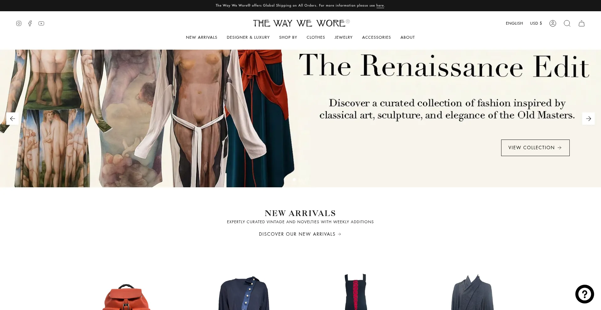 Website screenshot of Thewaywewore.com