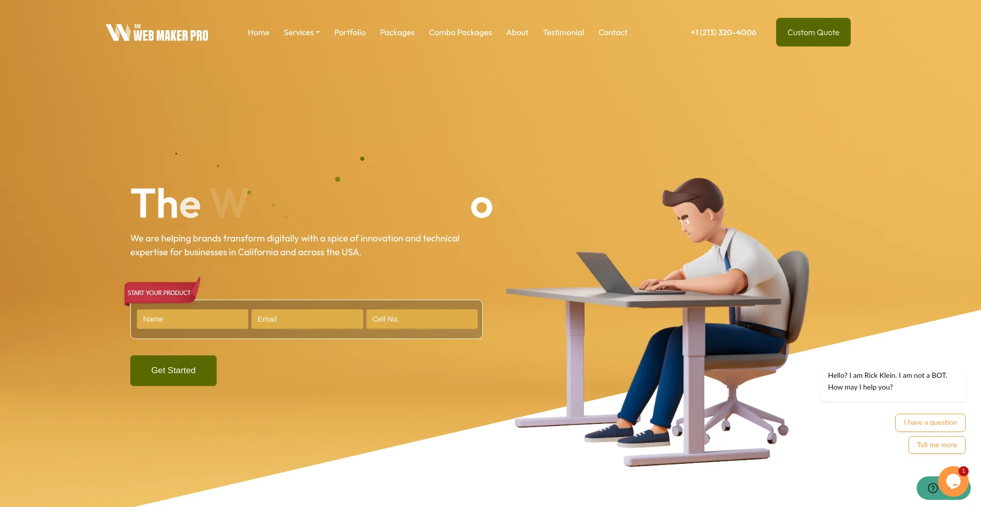 Website screenshot of Thewebmakerpro.com