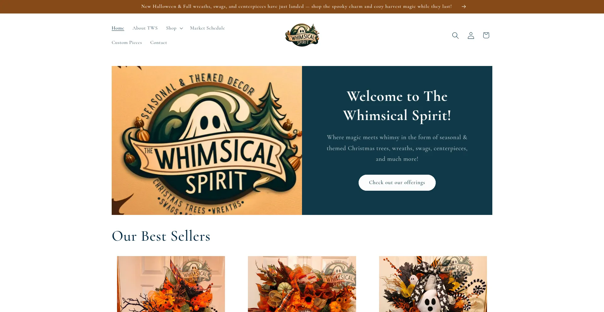 Website screenshot of Thewhimsicalspirit.com