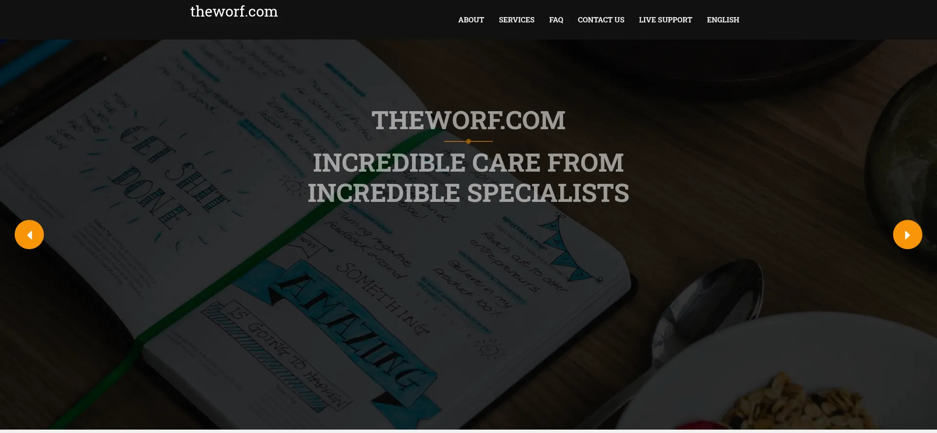 Website screenshot of Theworf.com