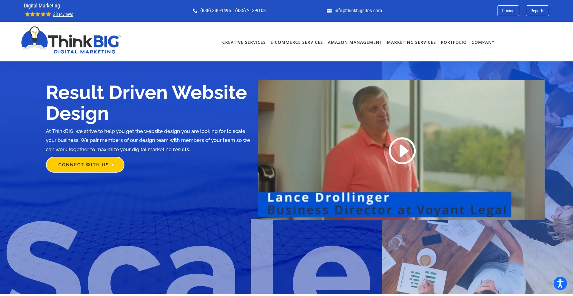 Website screenshot of Thinkbigsites.com