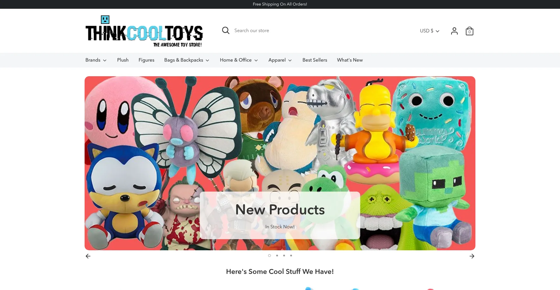 Website screenshot of Thinkcooltoys.com