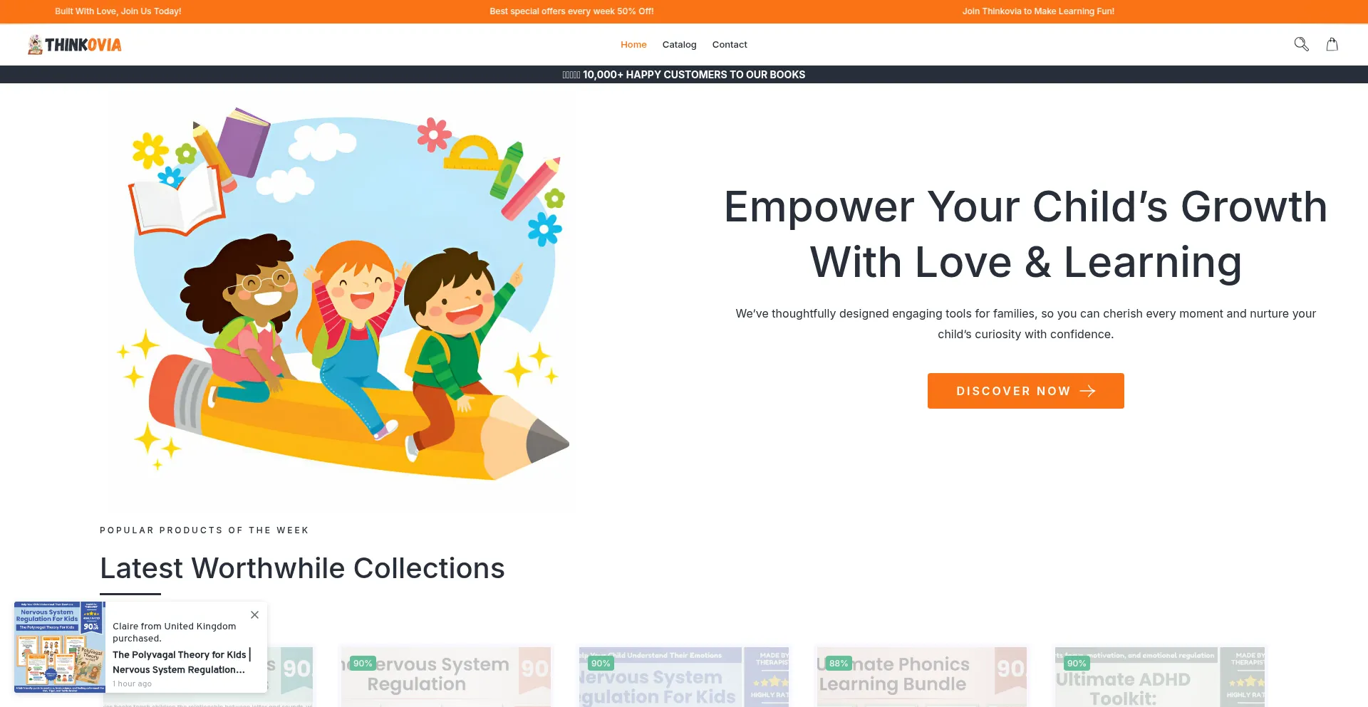 Website screenshot of Thinkovia.com