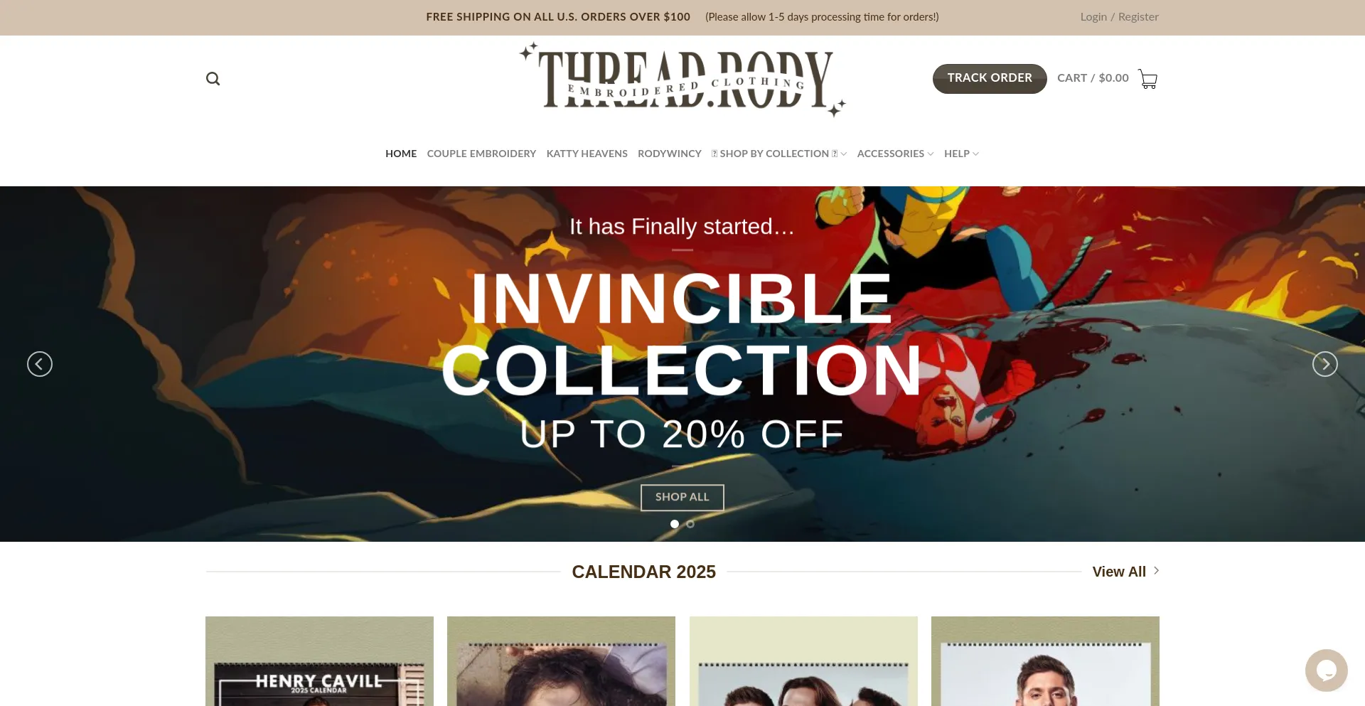Website screenshot of Threadrody.com