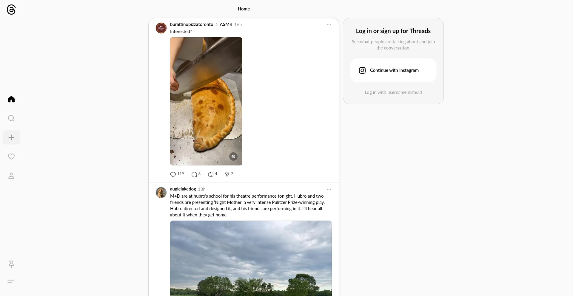 Website screenshot of Threads.com
