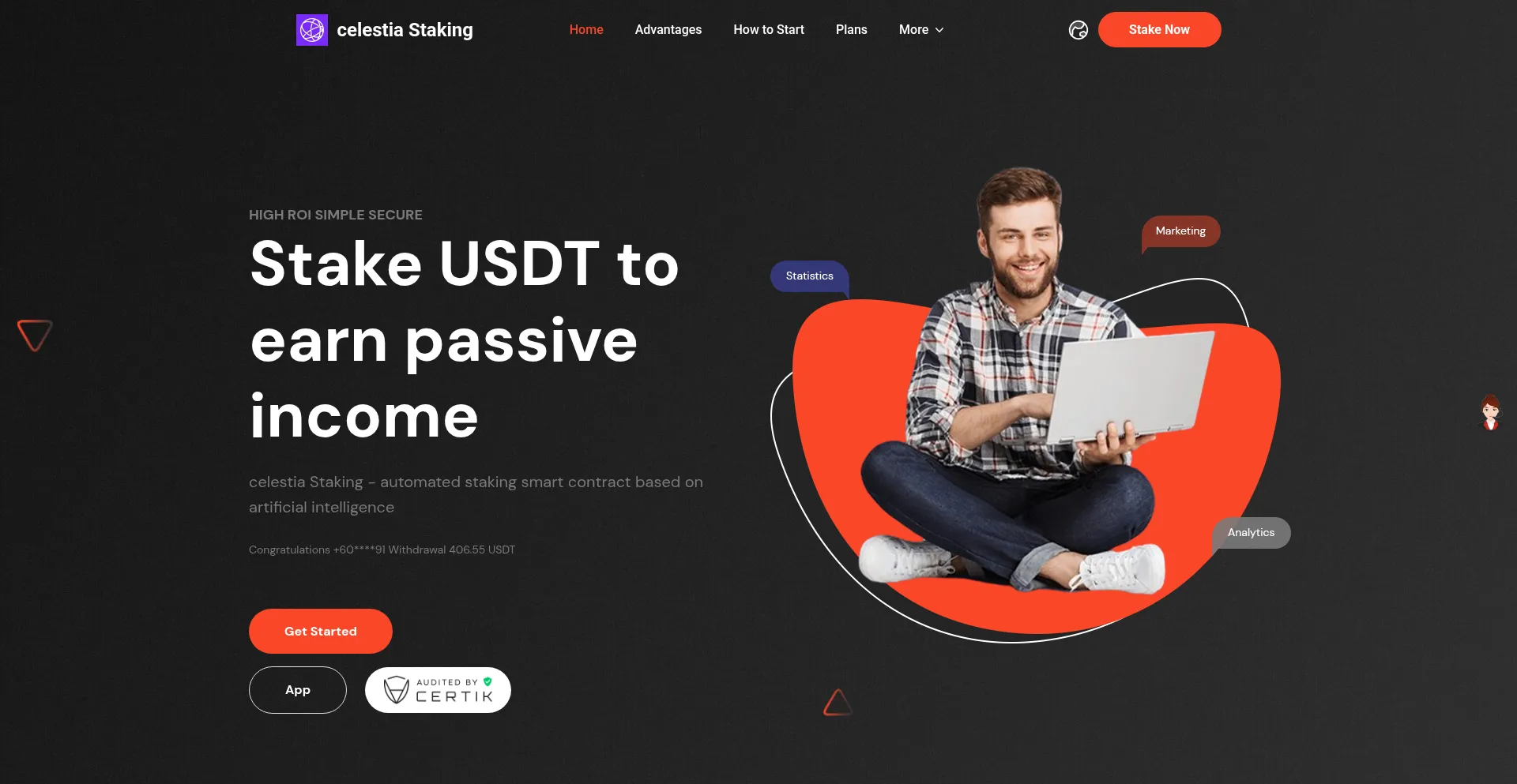 Website screenshot of Tiatia.app
