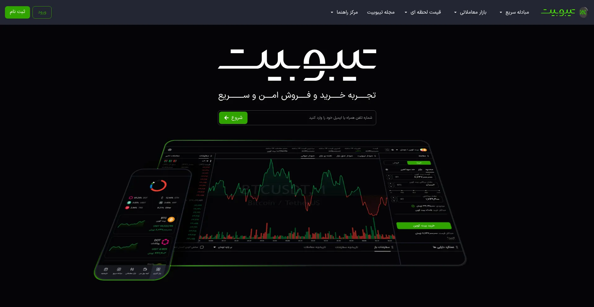 Website screenshot of Tibobit.com