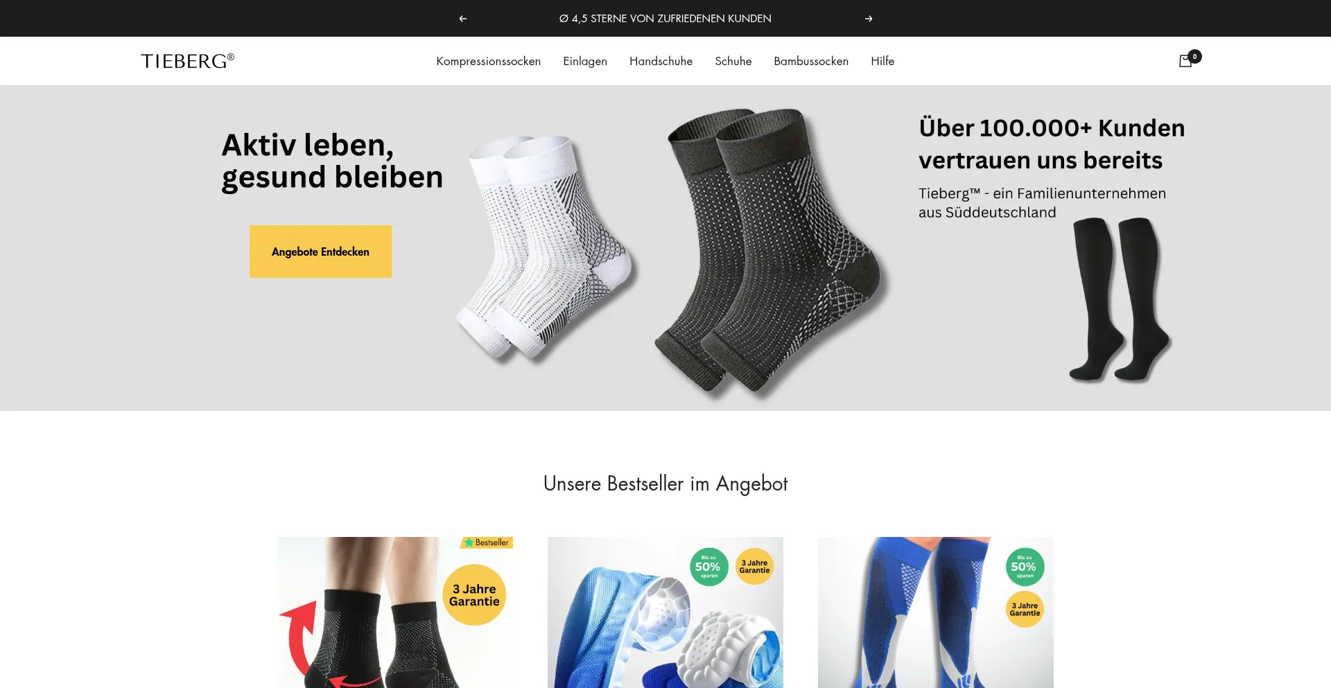 Website screenshot of Tieberg.de