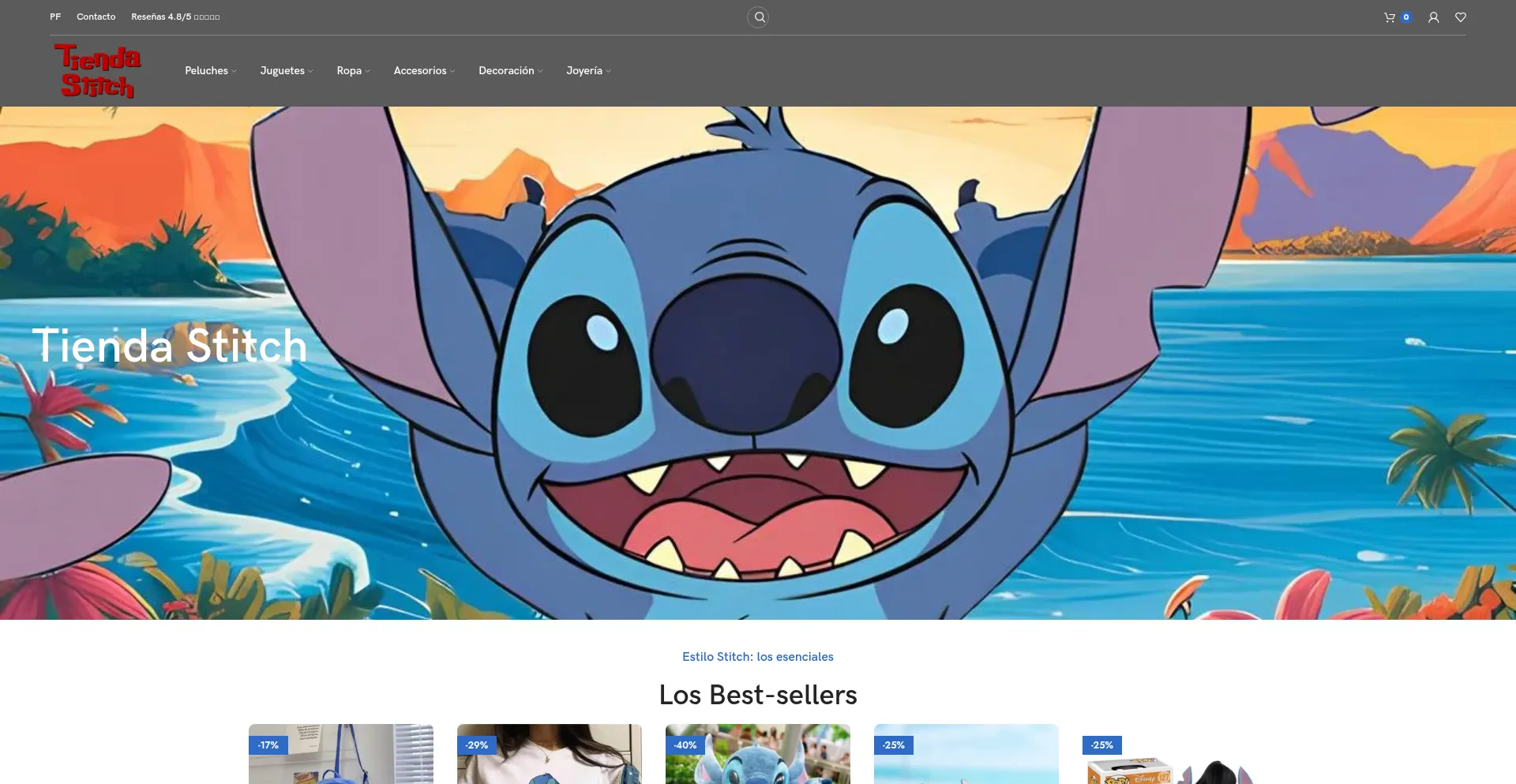 Website screenshot of Tienda-stitch.com