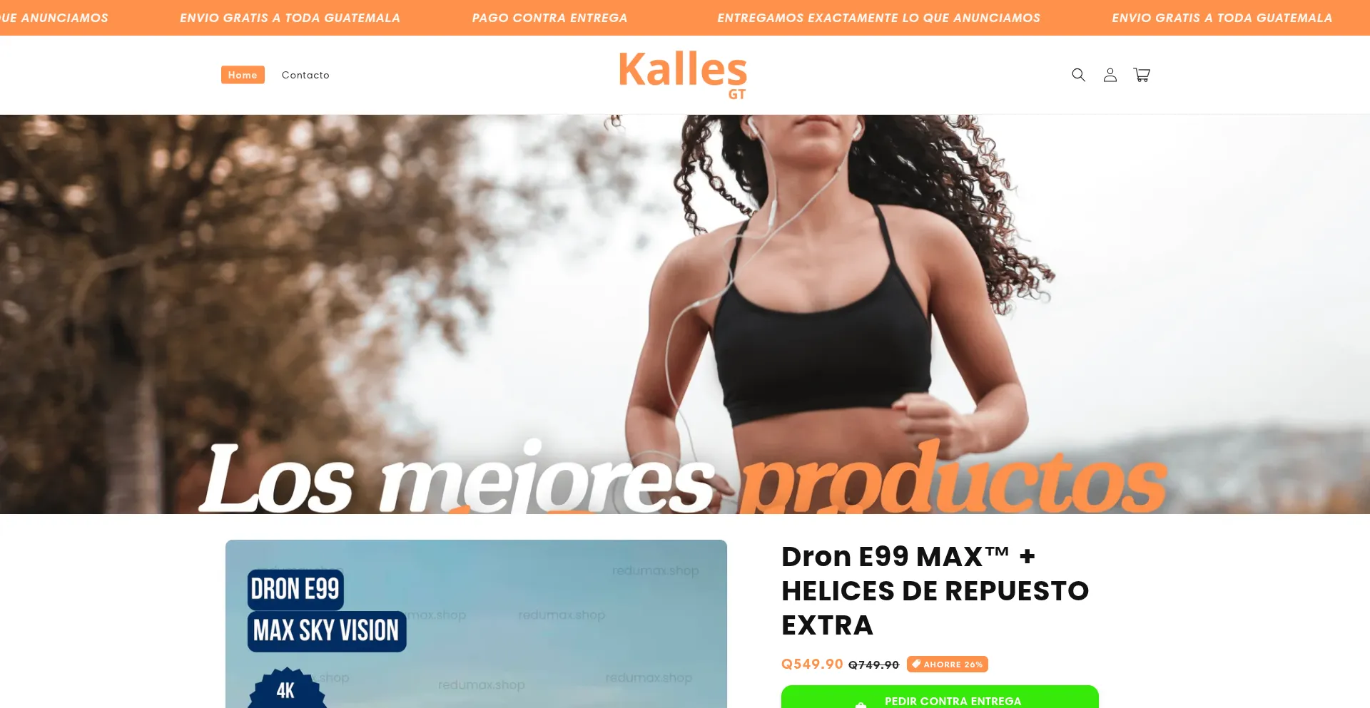 Website screenshot of Tiendakalles.store