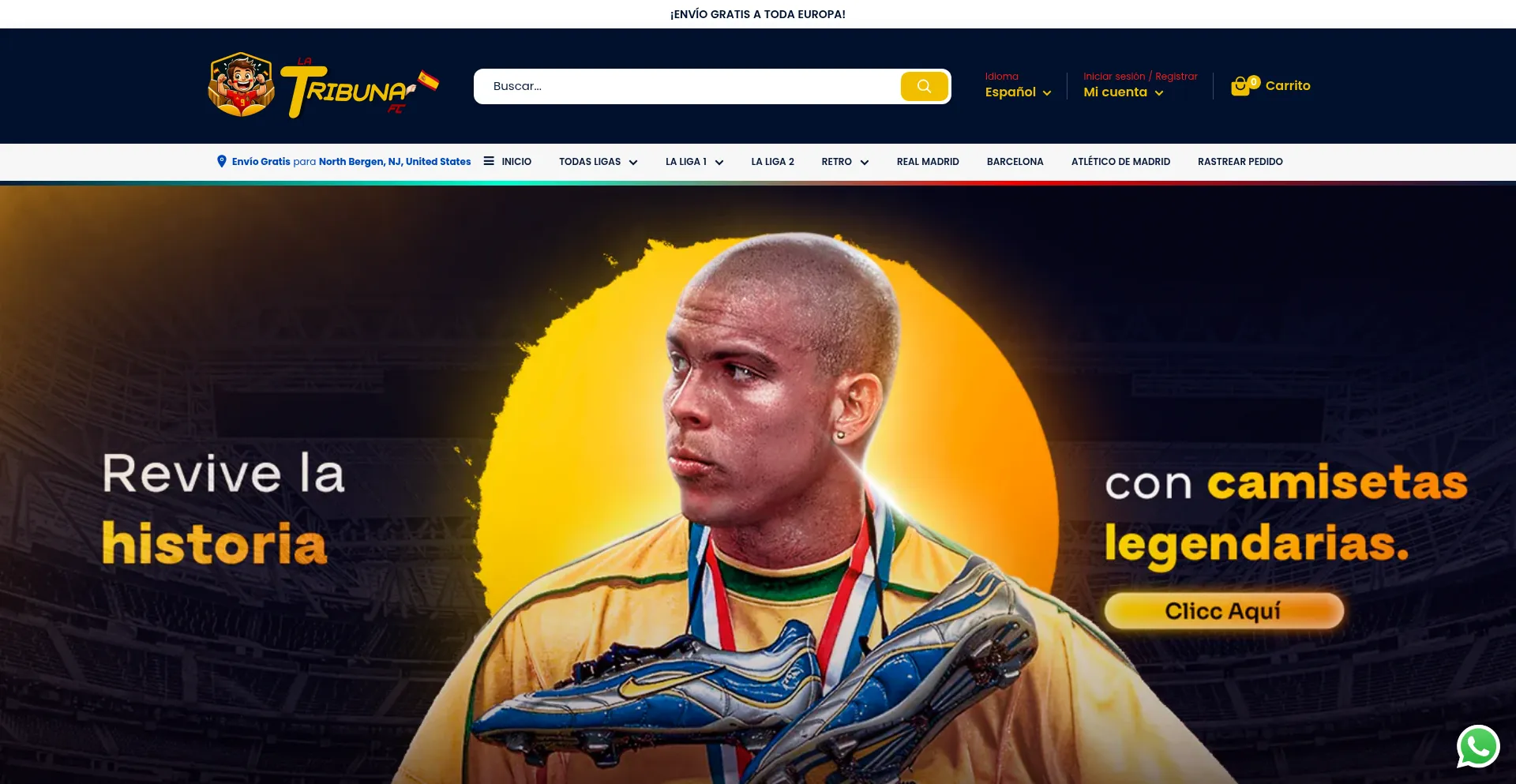 Website screenshot of Tiendalatribunafc.com