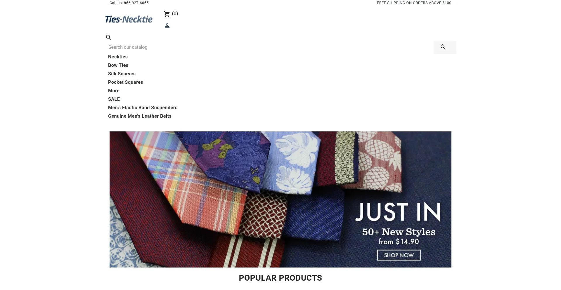 Website screenshot of Ties-necktie.com