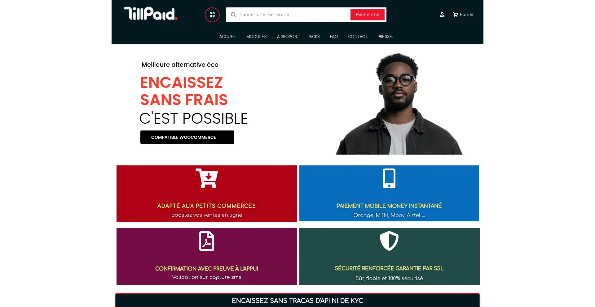 Website screenshot of Tillpaid.com