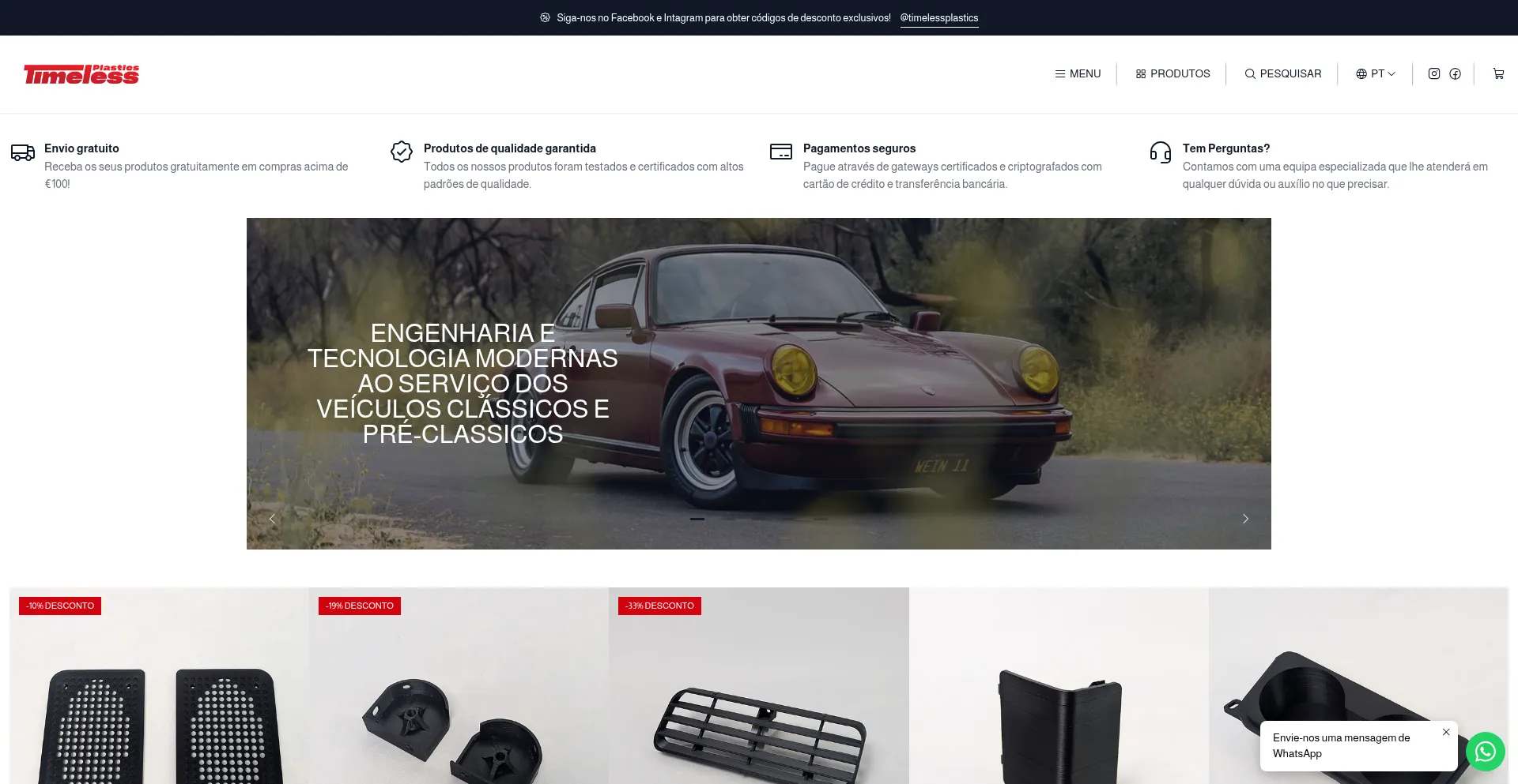 Website screenshot of Timelessplastics.com