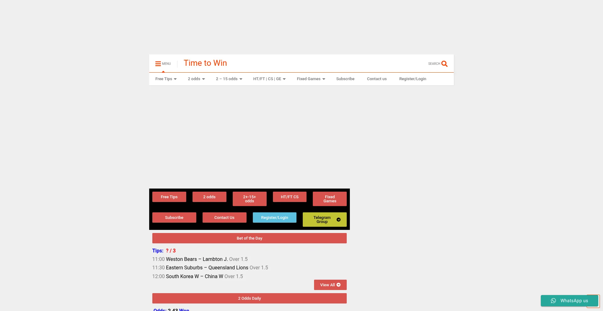 Website screenshot of Timetowin.co.ke