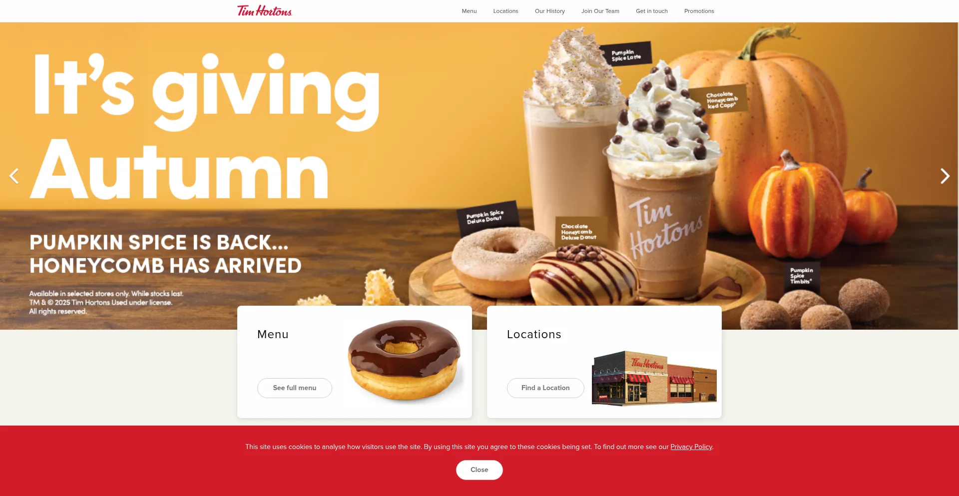 Timhortons.co.uk Screenshot