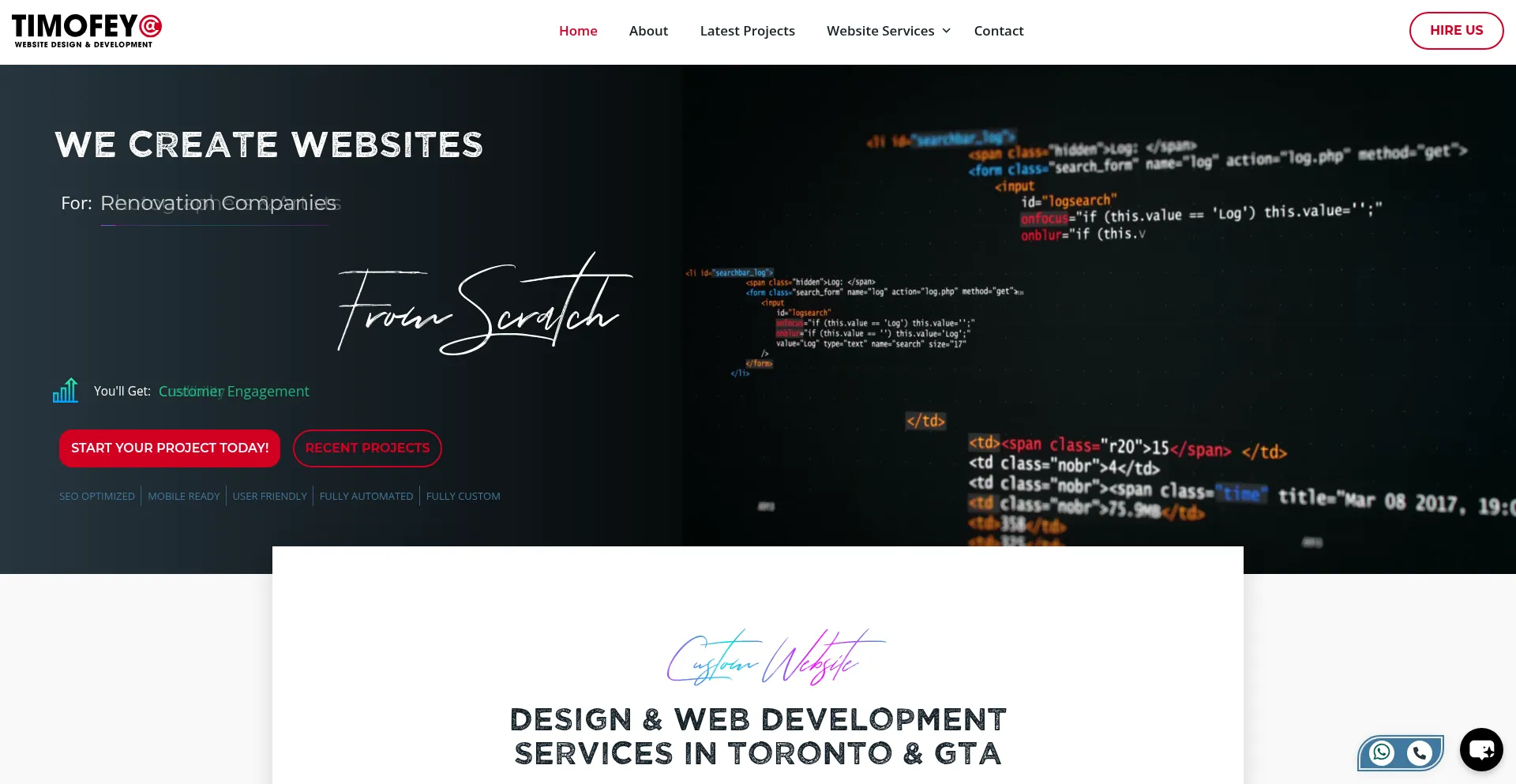 Website screenshot of Timofey.ca