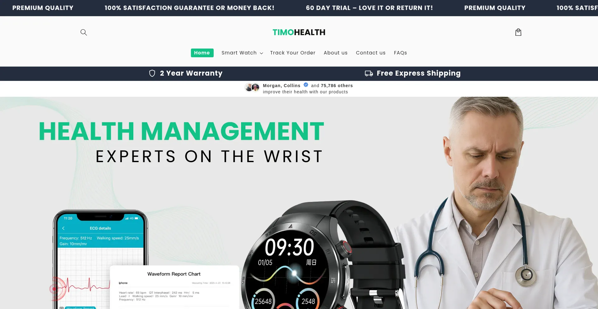 Website screenshot of Timohealth.com