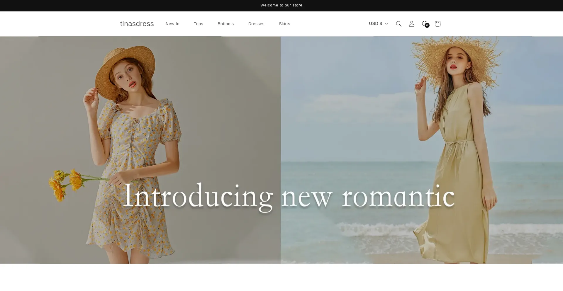 Website screenshot of Tinasdress.com