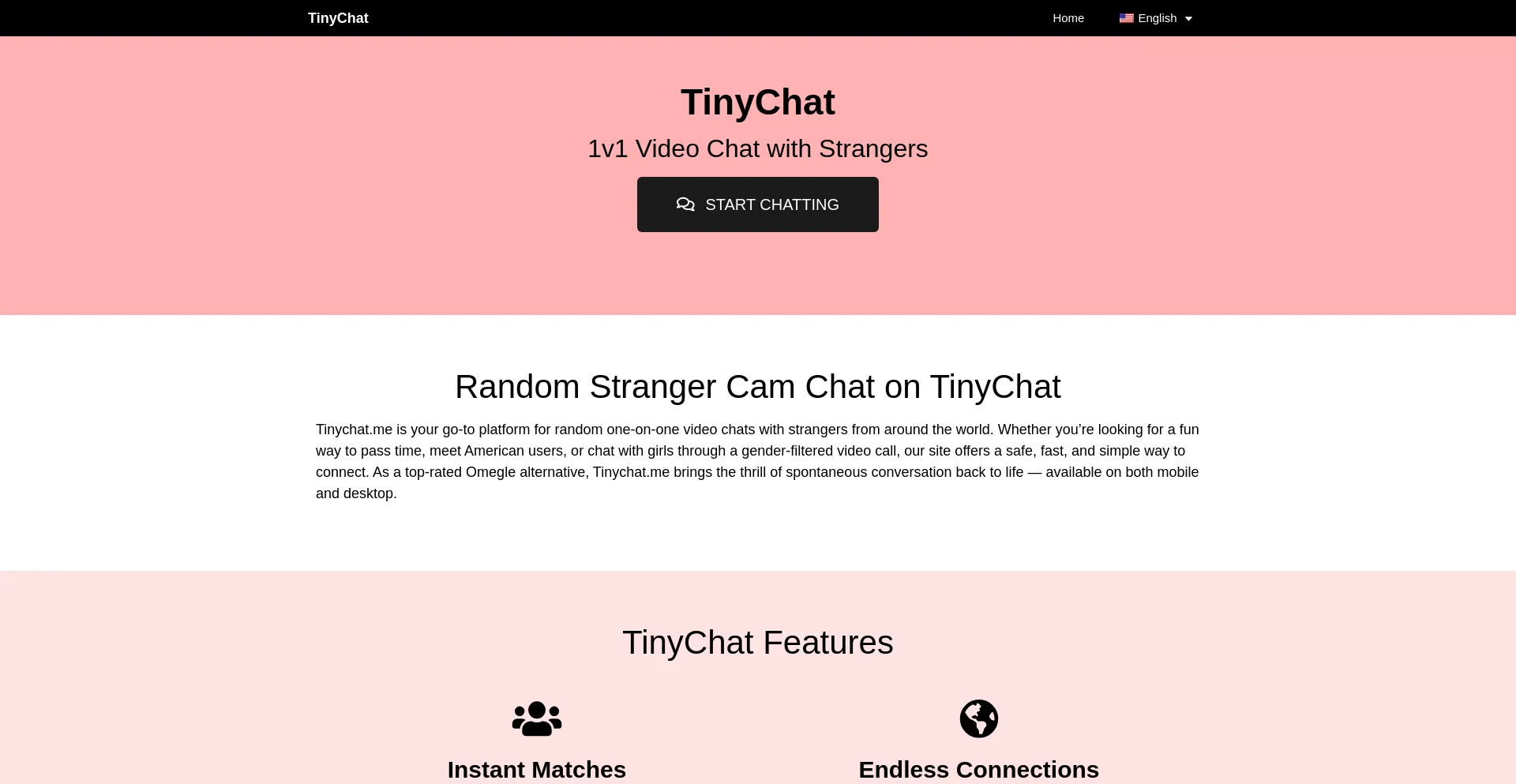 Website screenshot of Tinychat.me