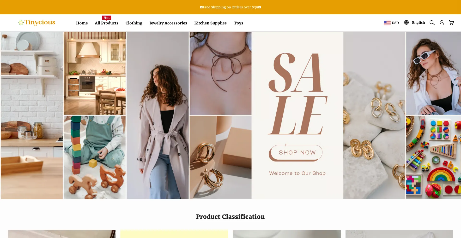 Website screenshot of Tinycious.com