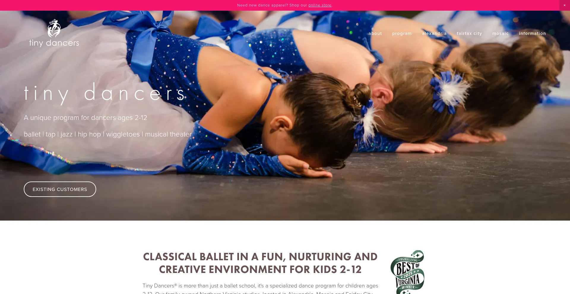 Tinydancers.com Screenshot