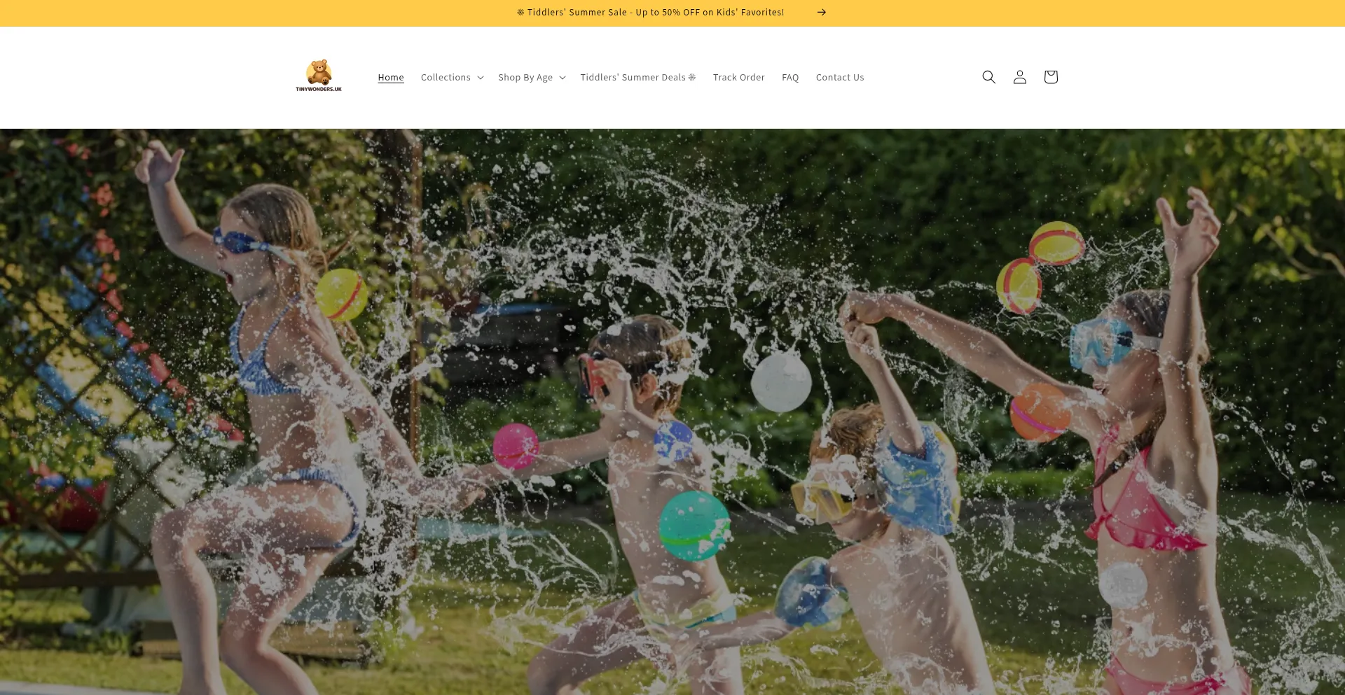 Website screenshot of Tinywonders.uk