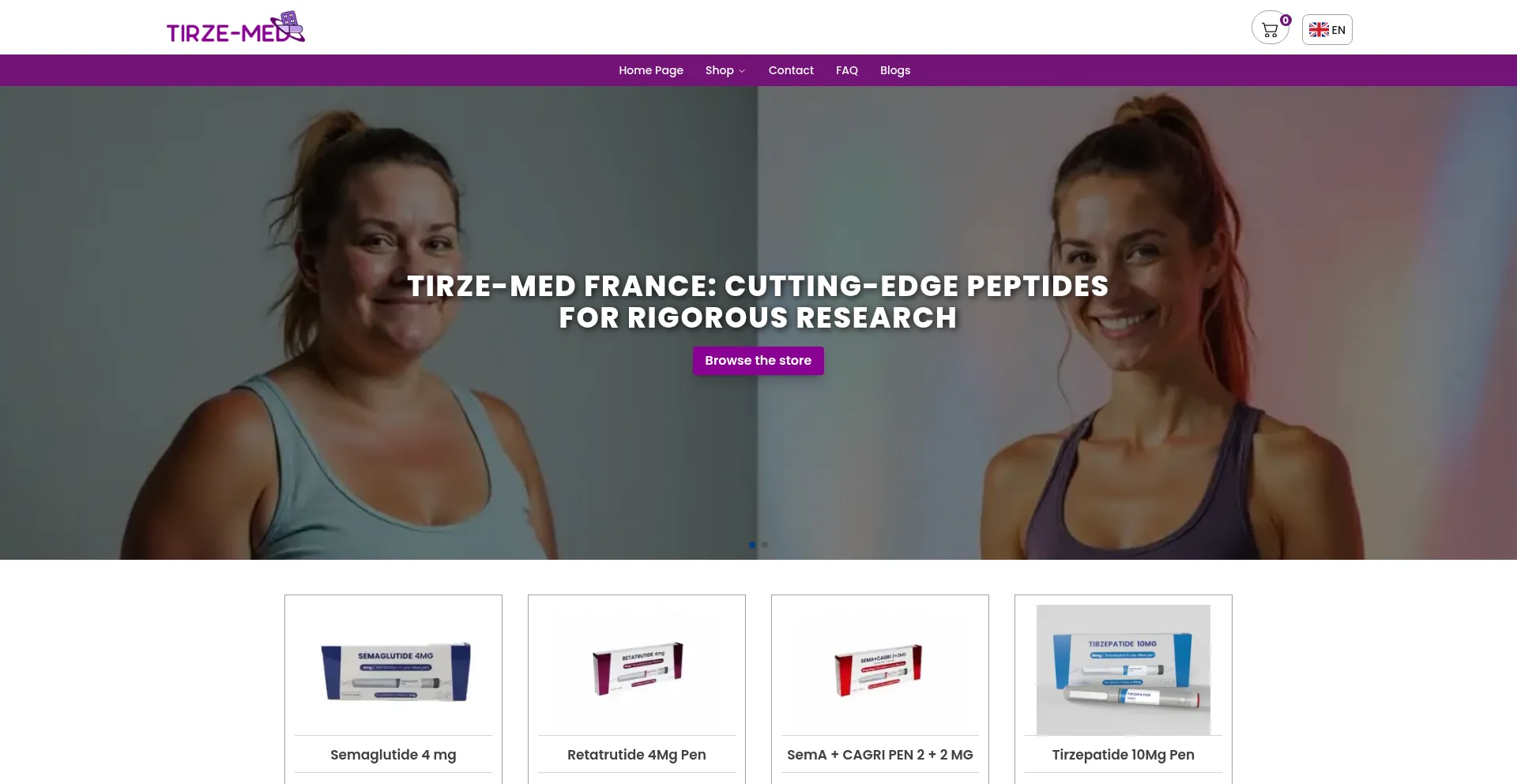 Website screenshot of Tirze-med.com