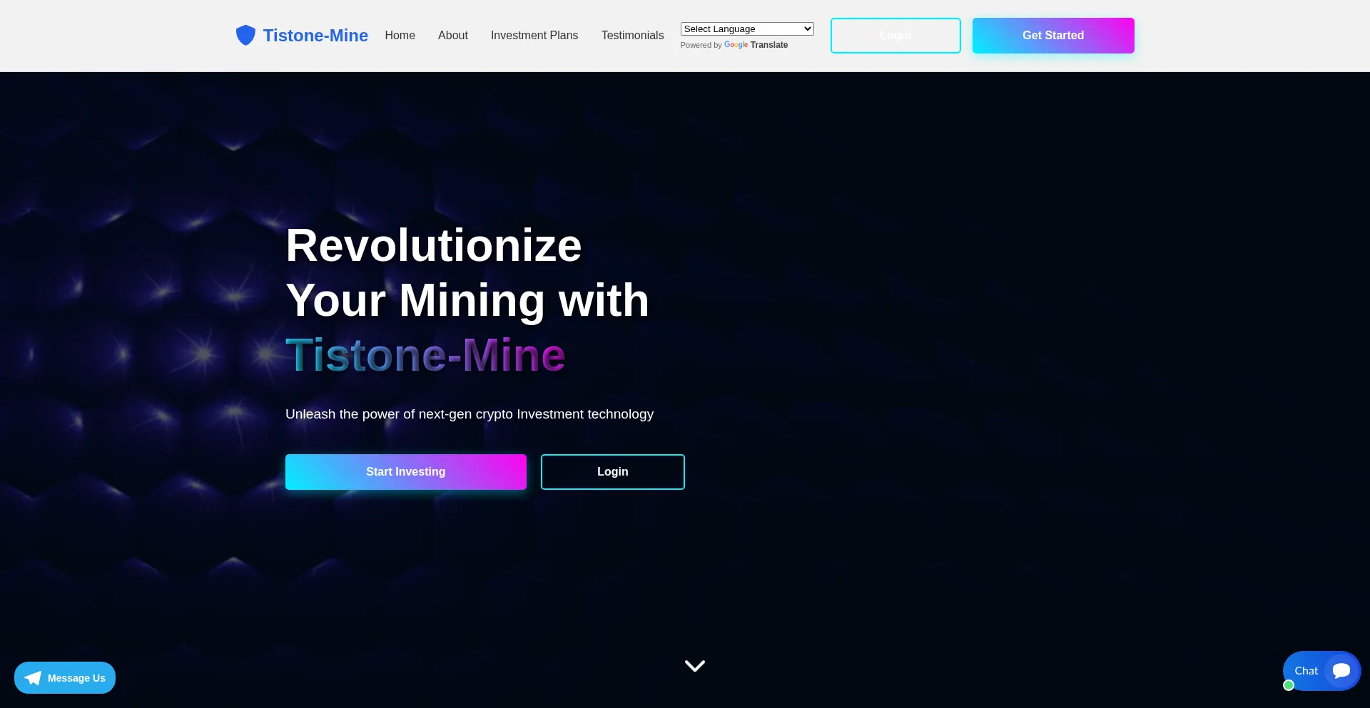 Website screenshot of Tistone-mine.live