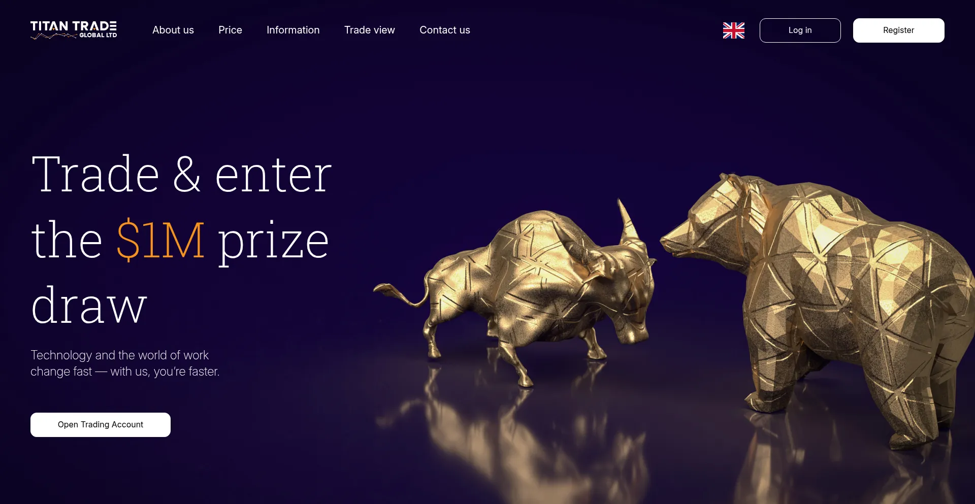 Website screenshot of Titan-trade.io
