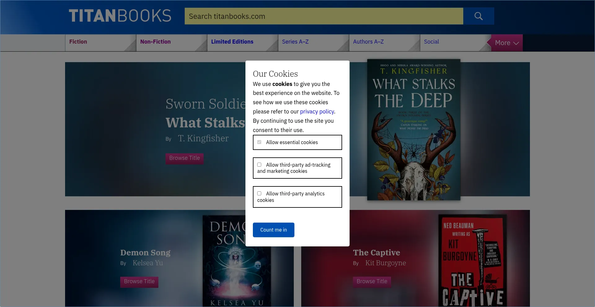 Titanbooks.com Screenshot