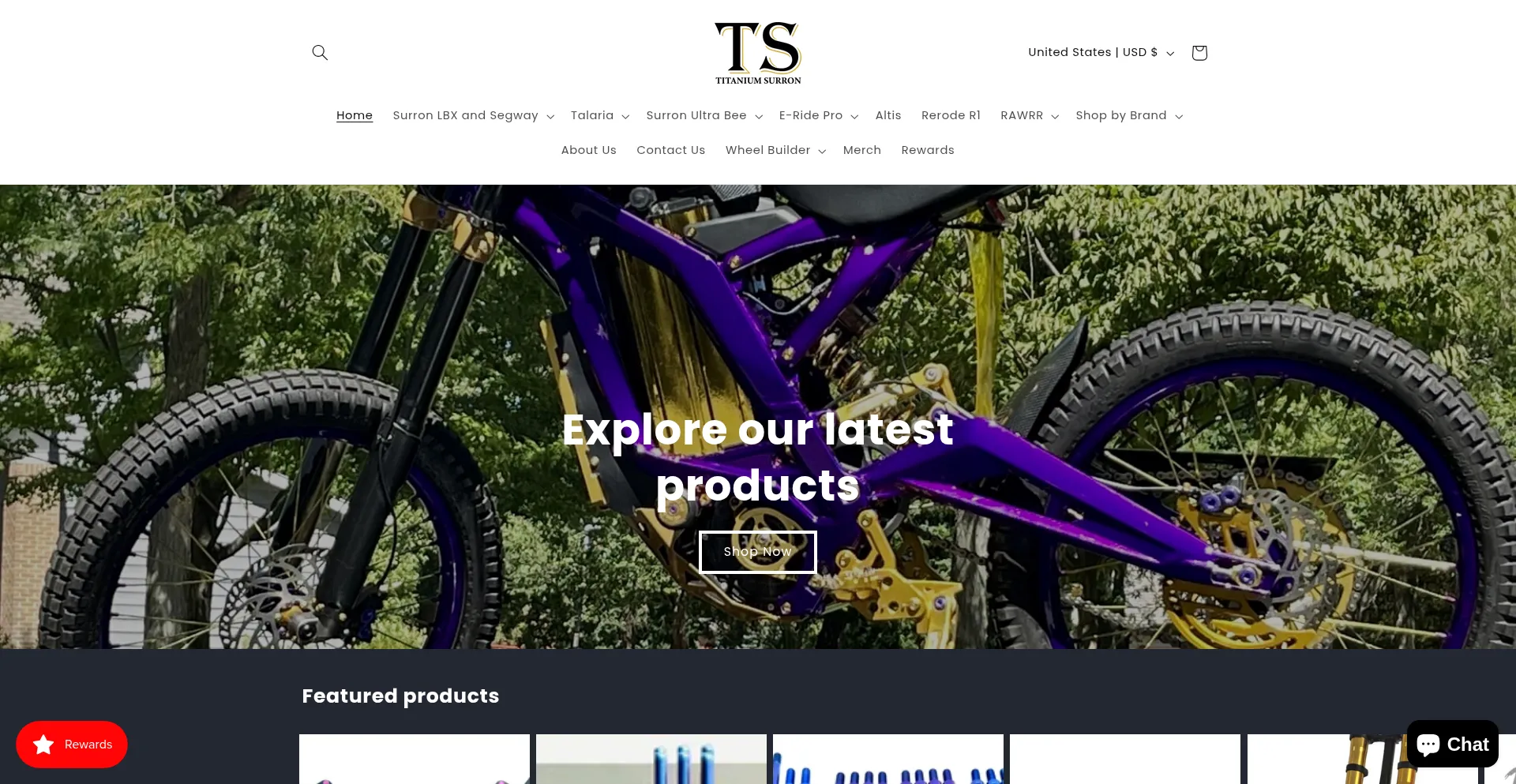 Website screenshot of Titaniumsurron.com