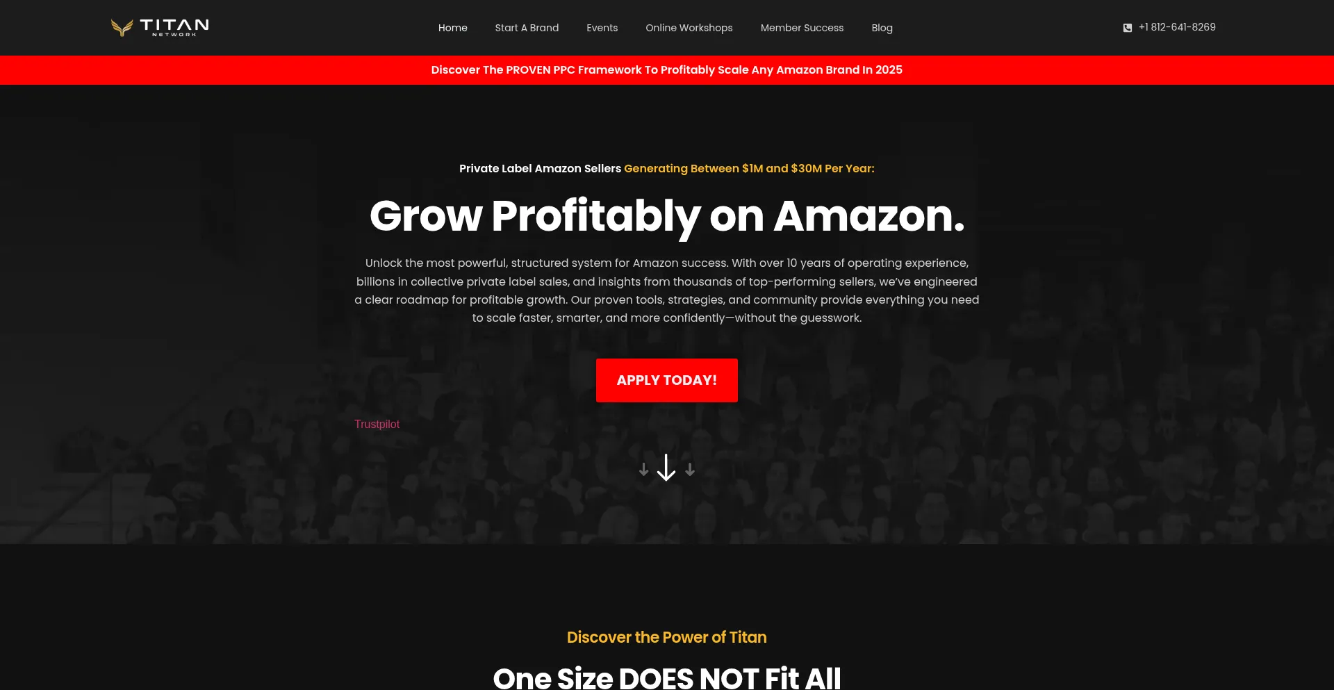 Website screenshot of Titannetwork.com