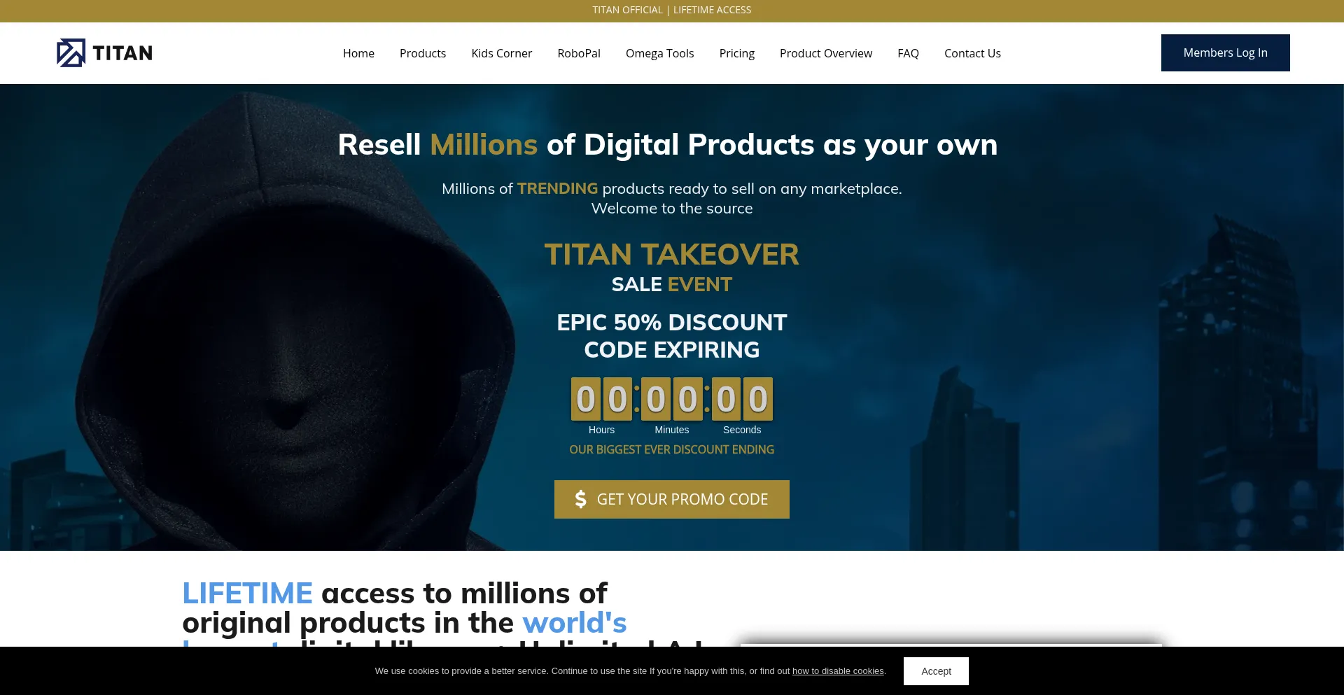 Website screenshot of Titanplr.com