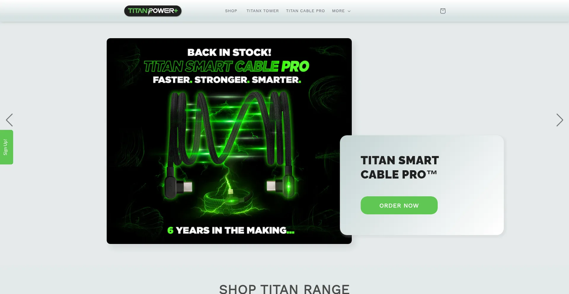 Website screenshot of Titanpowerplus.com
