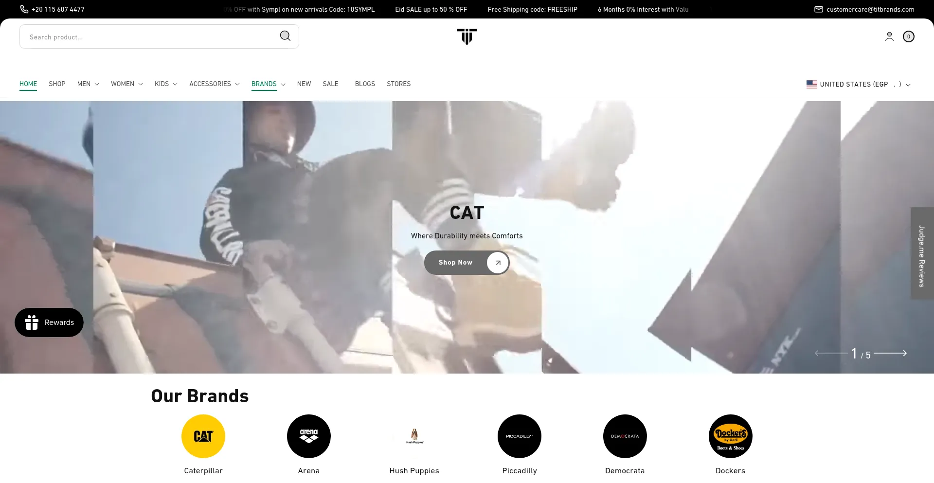 Website screenshot of Titbrands.com