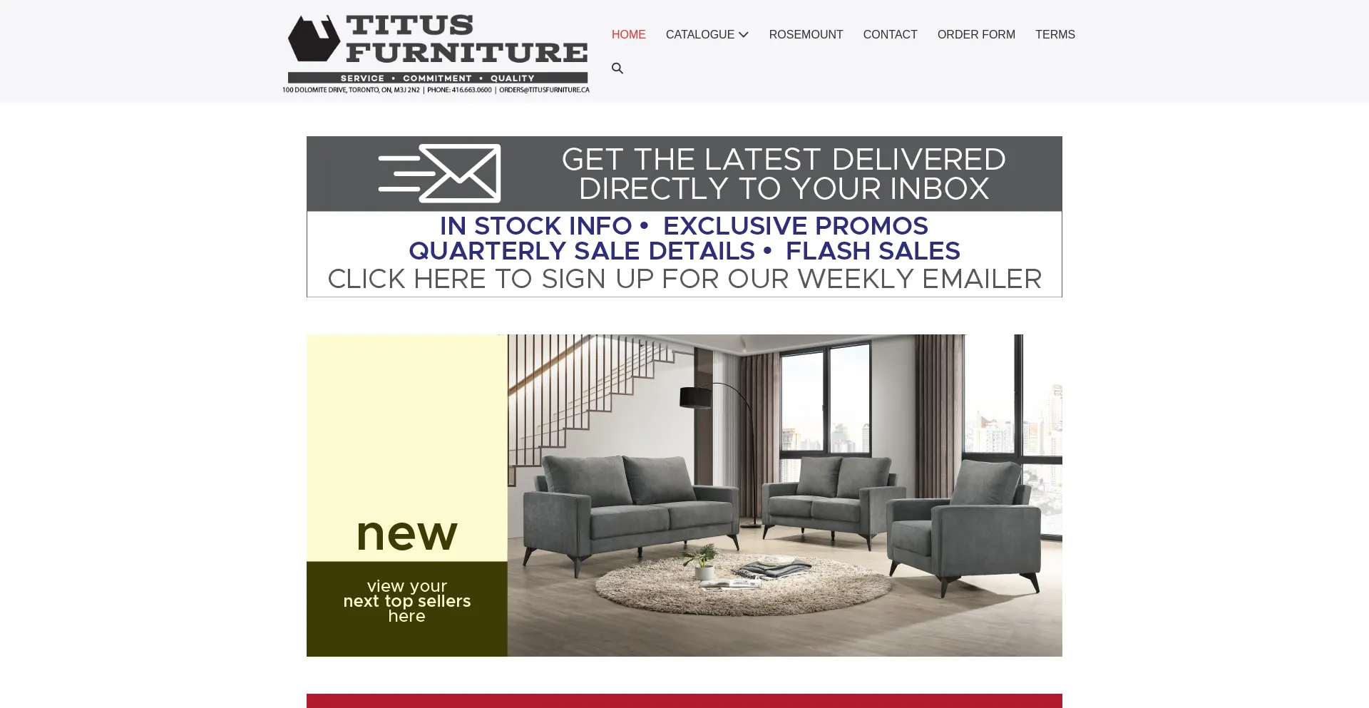 Website screenshot of Titusfurniture.ca