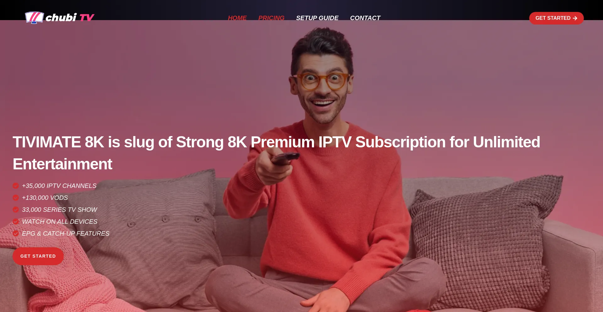 Website screenshot of Tivimate8k.com