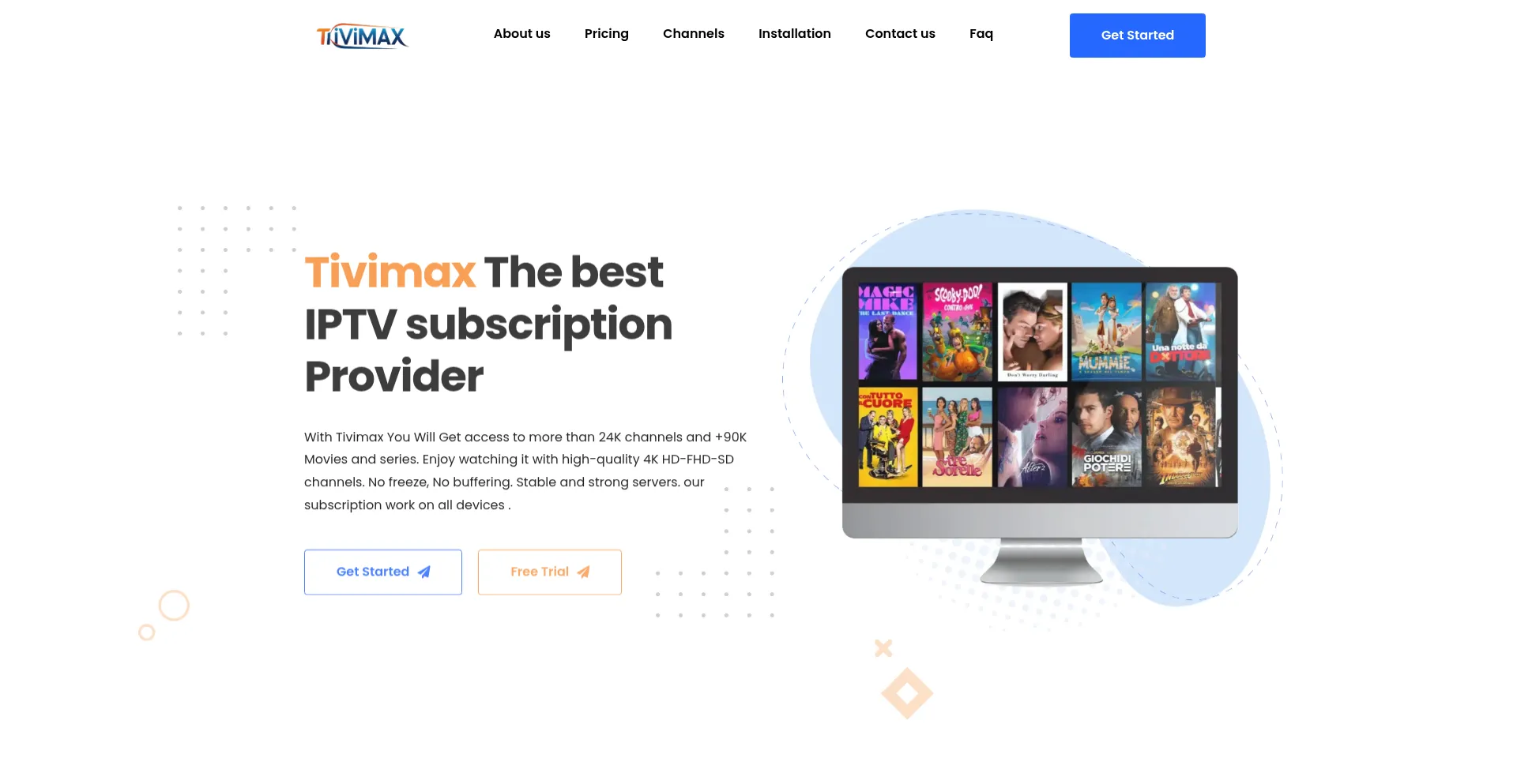 Website screenshot of Tivimax.net